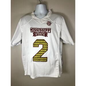 Mississippi State Number 2 Will Rodgers Jersey Size M White Short Sleeve
